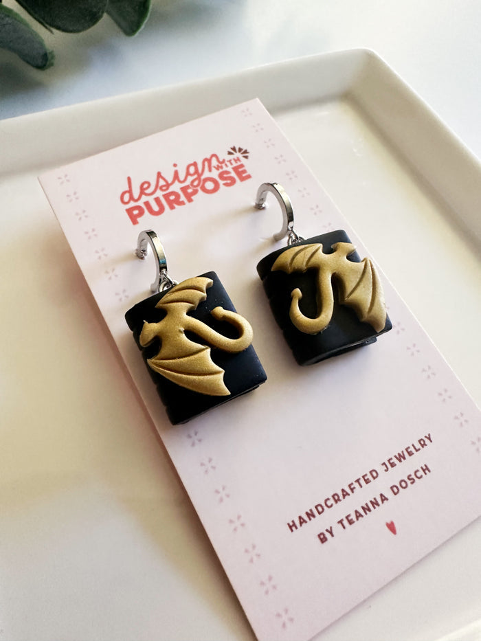 Dragon Book Earrings