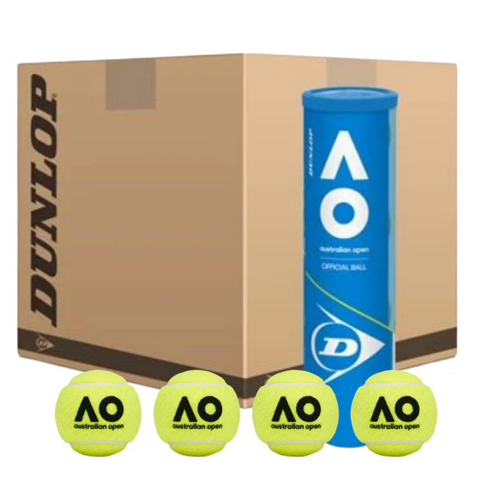 Dunlop AO Tennis Ball Carton - 18 x 4-Ball Cans / 72 Balls