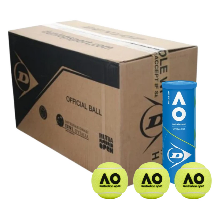 Dunlop AO Tennis Ball Carton - 24 x 3-Ball Cans / 72 Balls