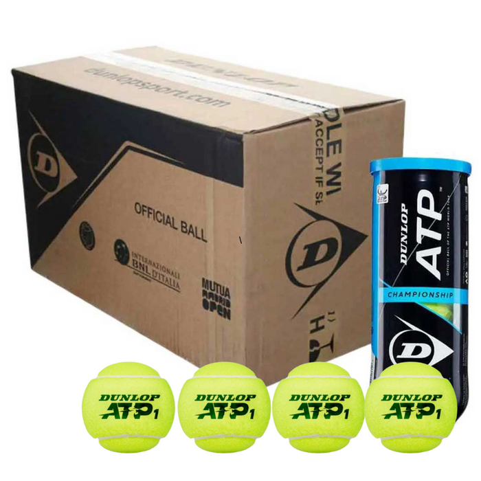 Dunlop ATP Championship Tennis Ball Carton - 18 x 4-Ball Cans / 72 Balls