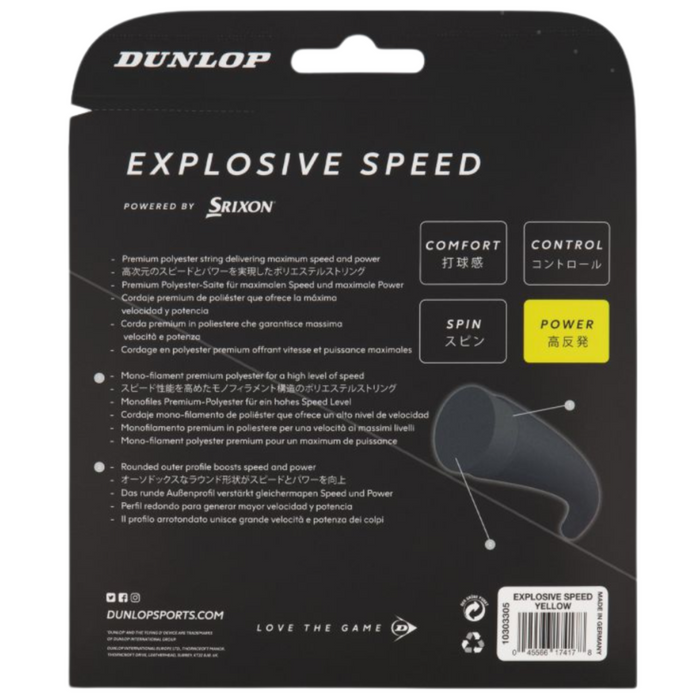 Dunlop Explosive Speed 1.30 /16G 12m String Set - Blue