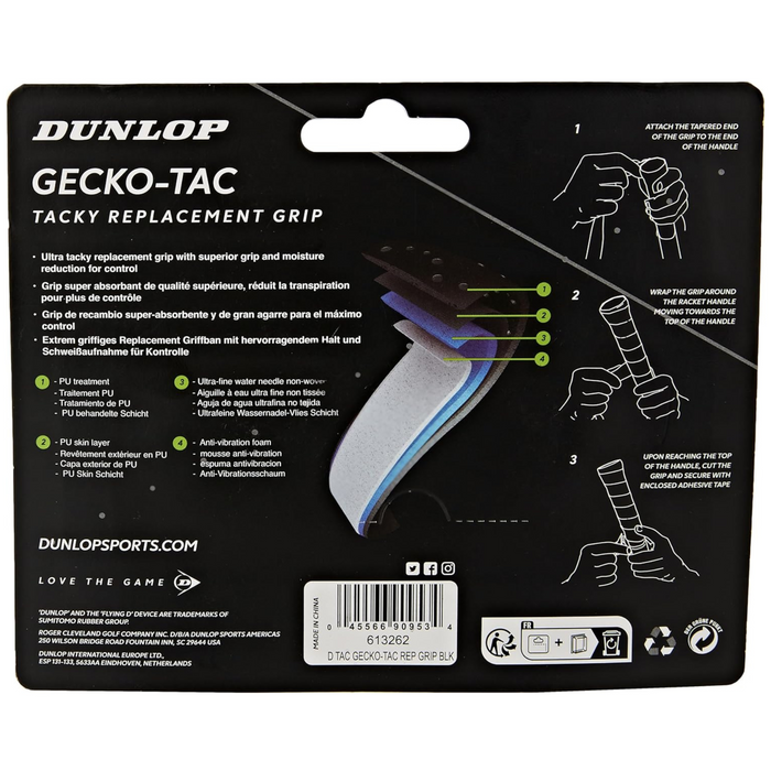 Dunlop Gecko Tac Replacement Grip - Black