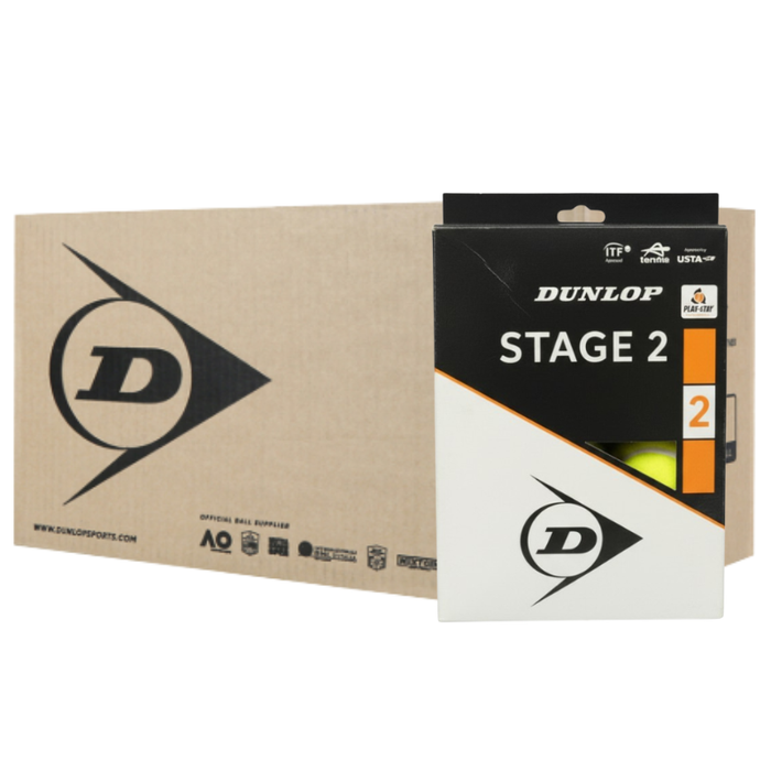 Dunlop Stage 2  Orange Junior Tennis Ball Carton - 6 x 12 Ball Per Pack / 72 Balls