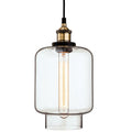 Empire Antique Brass and Glass Barrel Pendant