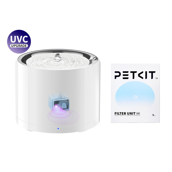 PETKIT EverSweet 3 Pro UVC cat water fountain, cat water dispenser, bundled with Filter Unit replacement filters for complete hydration setup