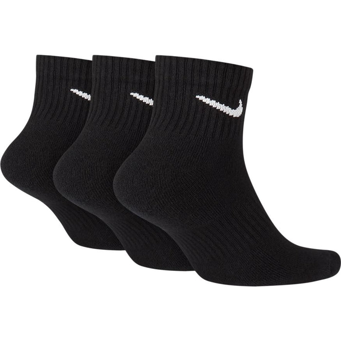 Nike Everyday Cushioned 3 Pack Tennis Ankle Sock - Black