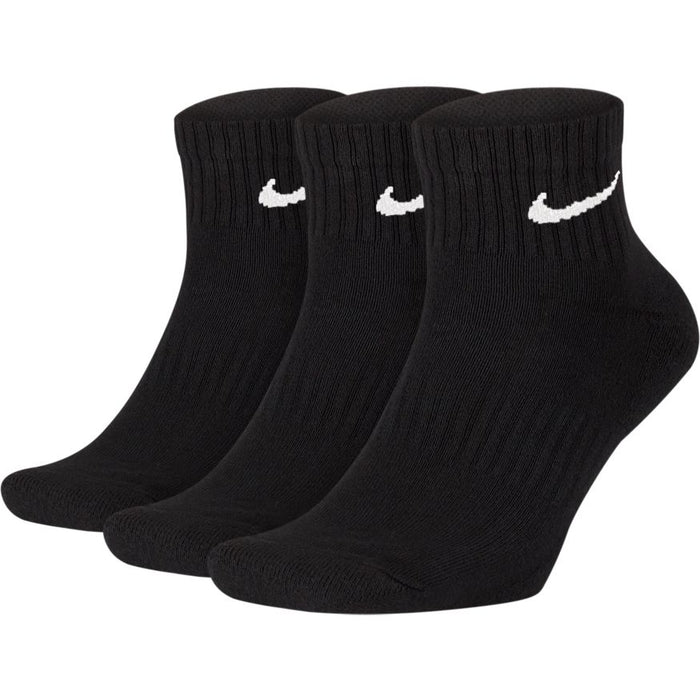 Nike Everyday Cushioned 3 Pack Tennis Ankle Sock - Black