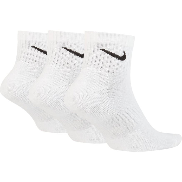 Nike Everyday Cushioned 3 Pack Tennis Ankle Sock - White