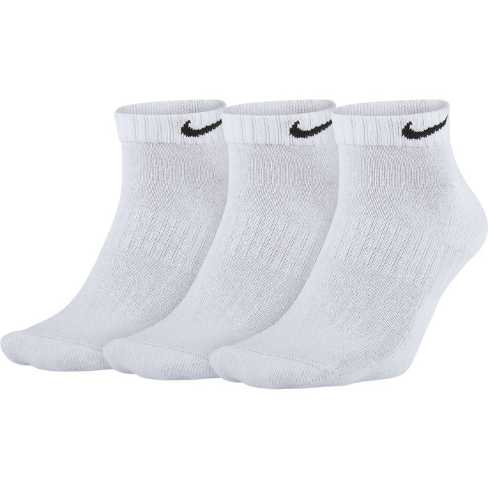 Nike Everyday Cushioned Training Low Tennis Socks -  White/Black (3 Pairs)