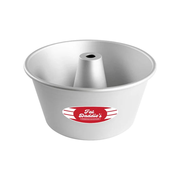 Fat Daddio's Anodized Aluminum Angel Food Pan 8 x 3.75 inch PAF-8375,
Fat Daddio's PAF-8375 anodized aluminum angel food pan with solid bottom,
Fat Daddio's 8 inch anodized aluminum angel food pan for baking angel food, chiffon, and sponge cakes.