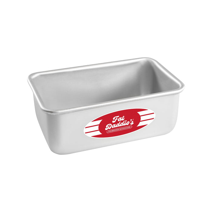 Fat Daddio's 6 3/8 inch anodized aluminum bread loaf pan with rolled rim, Professional oblong bread baking pan 6.375 x 3.75 inches with seamless construction, Anodized aluminum loaf pan for quick breads and yeast breads with even heat distribution