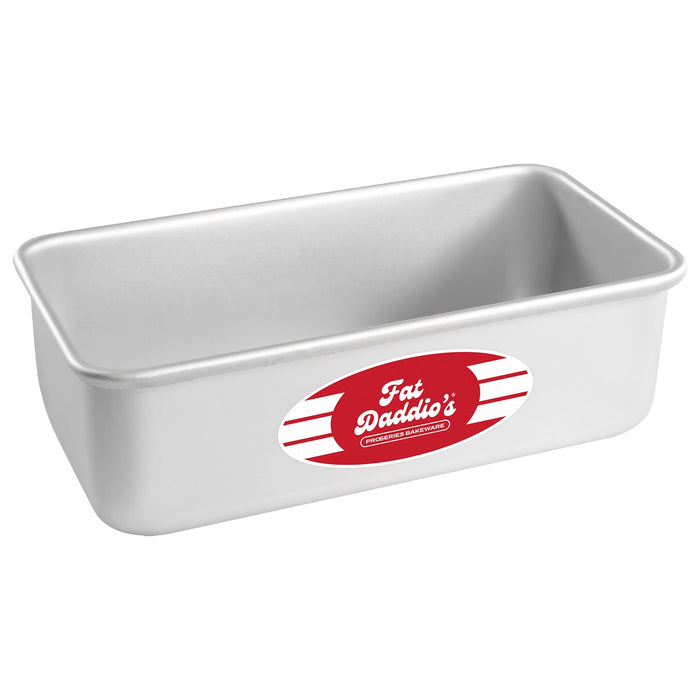 Fat Daddio's 7 3/4 inch anodized aluminum bread loaf pan with rolled rim, Professional oblong bread baking pan 7.75 x 3.75 inches with seamless construction, Anodized aluminum loaf pan for quick breads and yeast breads with even heat distribution
