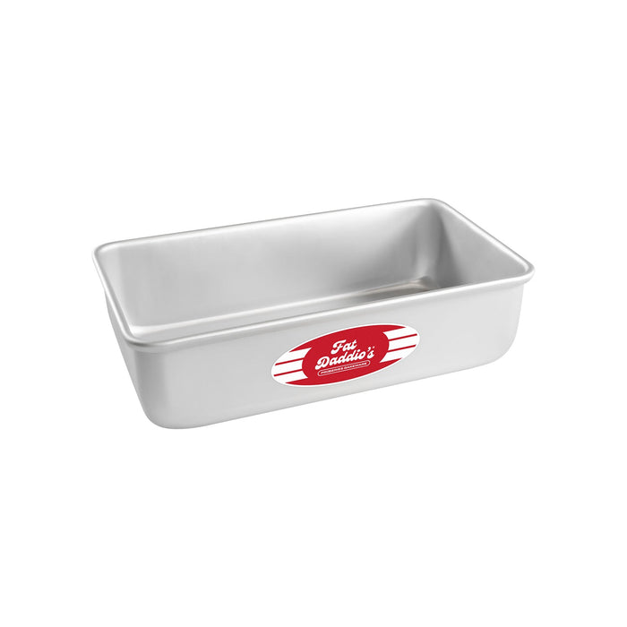 Fat Daddio's 9 inch anodized aluminum bread loaf pan with rolled rim, Professional oblong bread baking pan 9 x 5 inches with seamless construction, Anodized aluminum loaf pan for quick breads and yeast breads with even heat distribution
