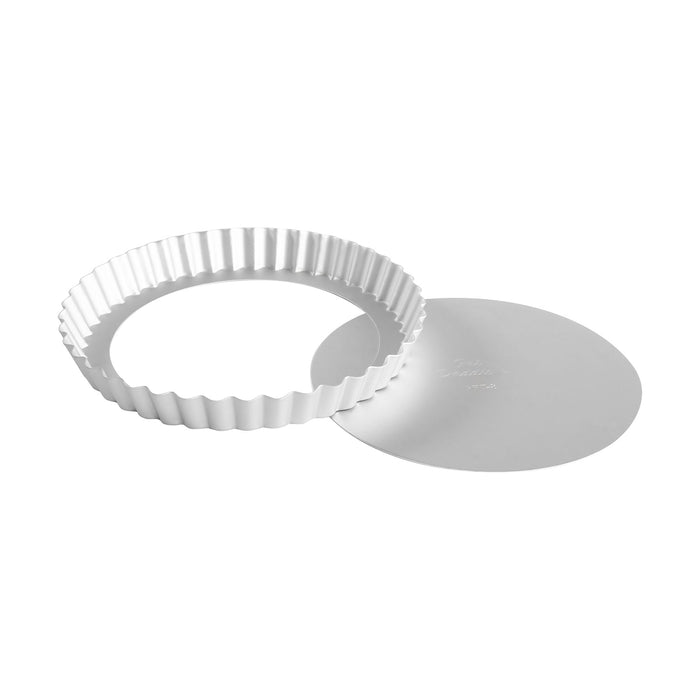Fat Daddio's Anodized Aluminum Fluted Tart Pan with Removable Bottom, 8 in x 1 in