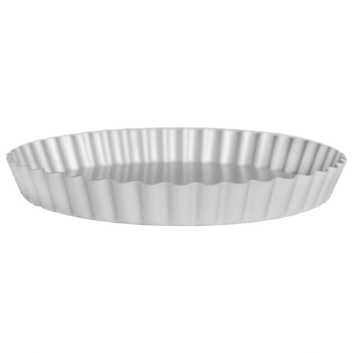 Fat Daddio's Anodized Aluminum Fluted Tart Pan with Removable Bottom, 8 in x 1 in