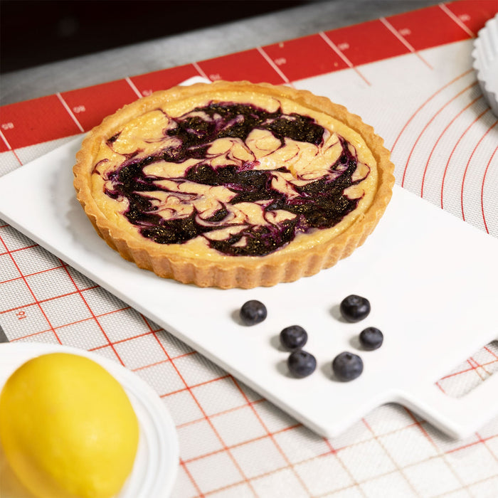 Fat Daddio's Anodized Aluminum Fluted Tart Pan with Removable Bottom, 8 in x 1 in