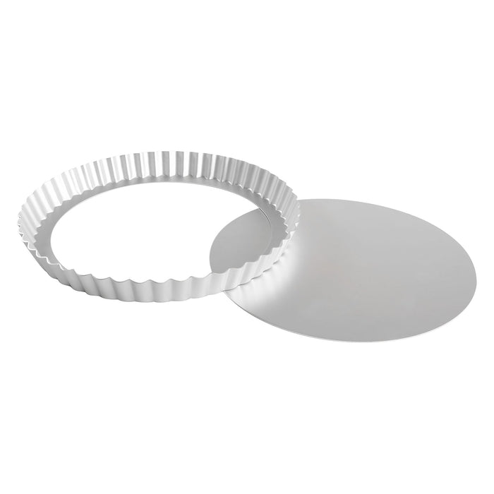 Fat Daddio's Anodized Aluminum Fluted Tart Pan with Removable Bottom, 9 1/2 in x 1 in