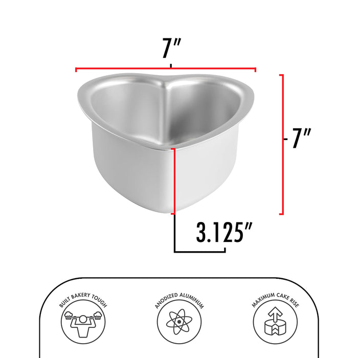 Fat Daddio's Anodized Aluminum Heart Shaped Cake Pan, 6 in x 3 in