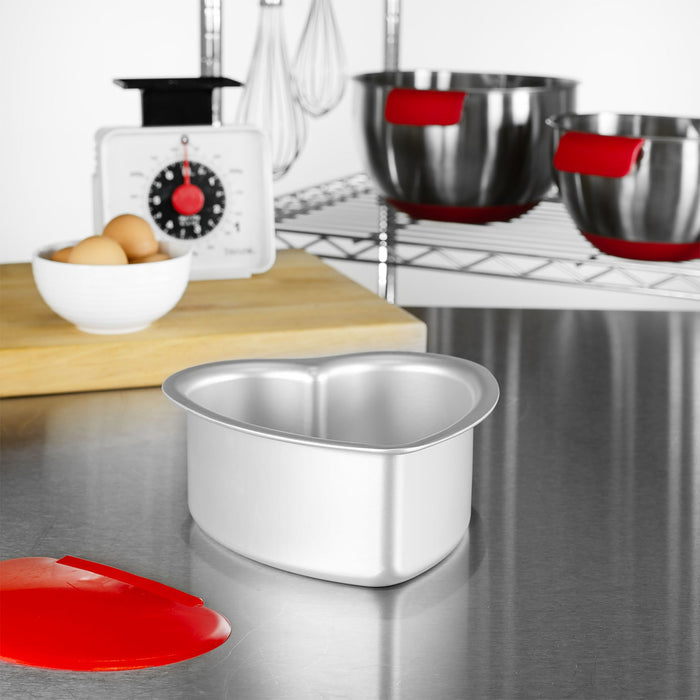 Fat Daddio's Anodized Aluminum Heart Shaped Cake Pan, 6 in x 3 in