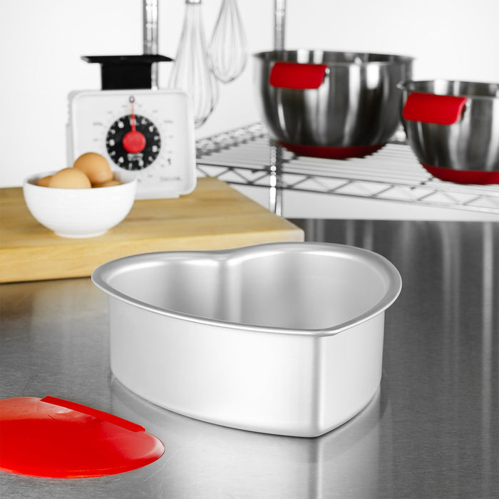 Fat Daddio's Anodized Aluminum Heart Shaped Cake Pan, 8 in x 3 in
