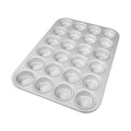 Fat Daddio's 24 cavity anodized aluminum mini muffin pan with 2 1/8 inch diameter cups, Professional mini cupcake baking pan 15.75 x 11.25 inches, Anodized aluminum 24 count muffin tin for bite sized treats