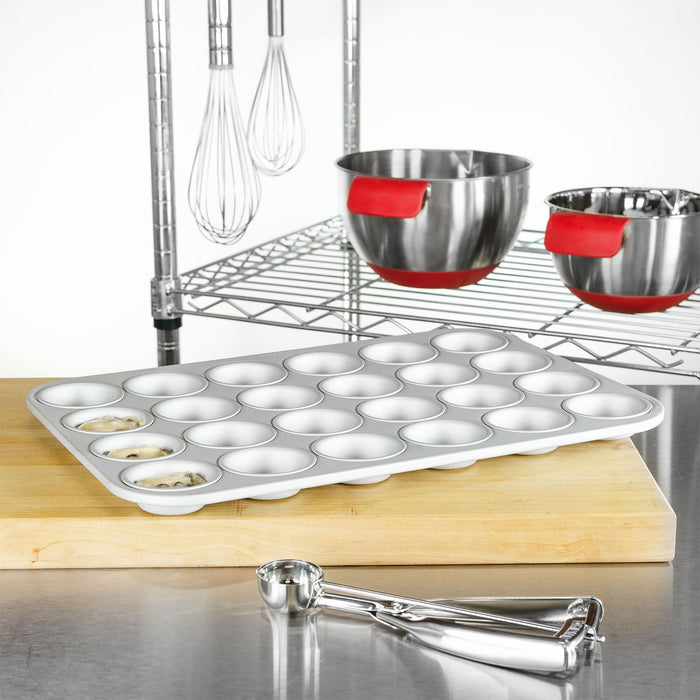 Fat Daddio's Anodized Aluminum Mini Muffin Pan, 24 Cavities, 2 1/8 in Diameter