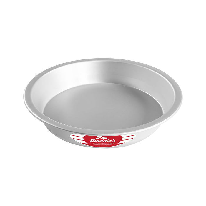 Fat Daddio's 9 inch anodized aluminum pie pan with half inch rim, Professional round pie baking pan 9 x 1.5 inches, Anodized aluminum standard pie pan for fruit and cream pies