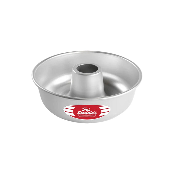 Fat Daddio's 10 inch anodized aluminum ring mold pan with seamless interior, Professional large tube style savarin pan with 6.5 cup capacity, Anodized aluminum ring mold for coffee cakes brioche and gelatin molds