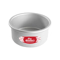 Fat Daddio's 6 x 3 inch anodized aluminum round cake pan with rolled rim, Professional deep round baking pan 6 inch diameter seamless construction, Anodized aluminum 6 inch deep cake pan for tall tiered cakes