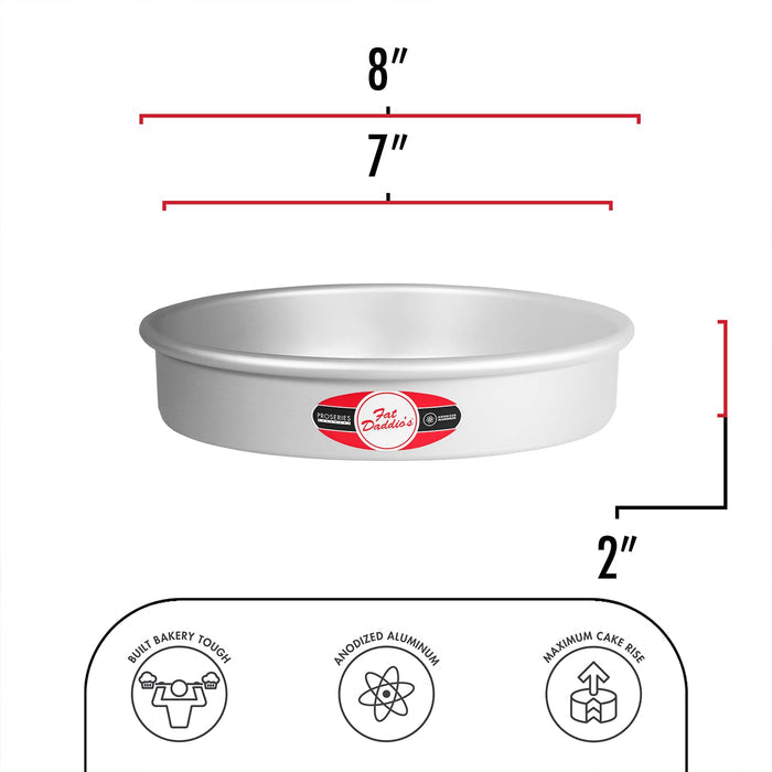 Fat Daddio's Anodized Aluminum Round Cake Pan, 7 in x 2 in