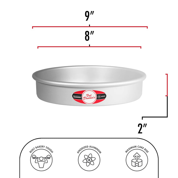 Fat Daddio's Anodized Aluminum Round Cake Pan, 8 in x 2 in