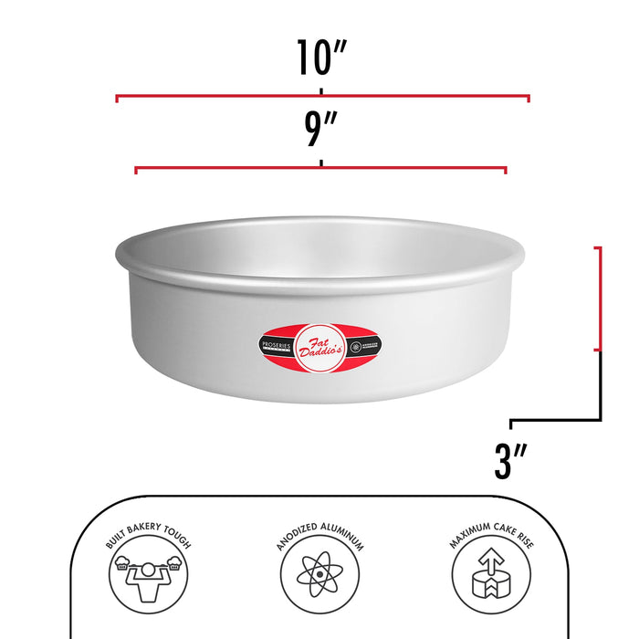 Fat Daddio's Anodized Aluminum Round Cake Pan, 9 in x 3 in