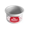 Fat Daddio’s 4 inch round anodized aluminum cake pan with solid bottom, 4 x 2 inch round baking pan with seamless straight sides and rolled rim, Professional 4 inch small cake pan made from anodized aluminum for even heatin