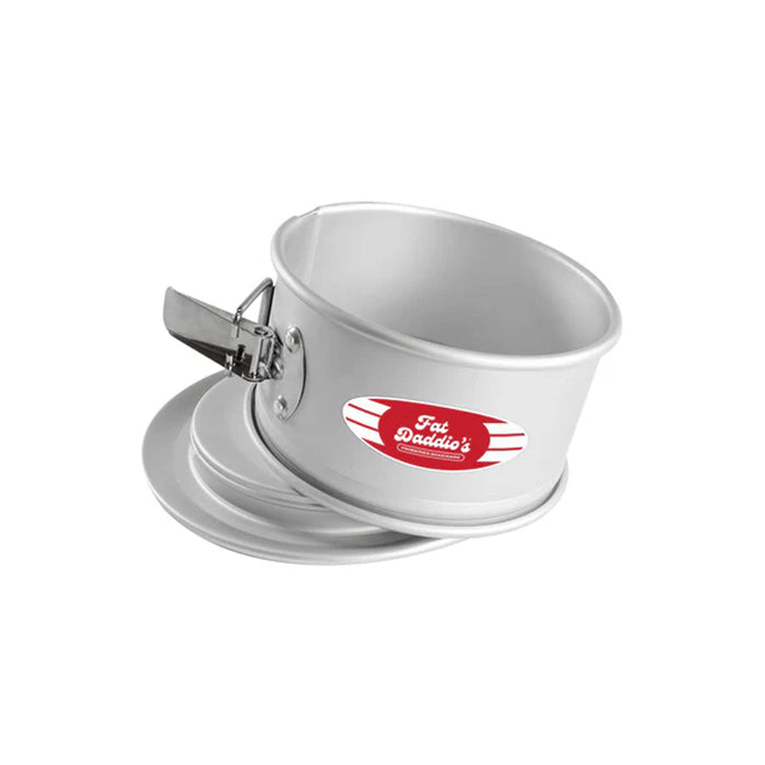 Fat Daddio’s 6 inch round anodized aluminum springform pan with latch closure, 6 x 3 inch professional springform cake pan with removable base, Commercial quality cheesecake pan with seamless straight sides and easy-release mechanism