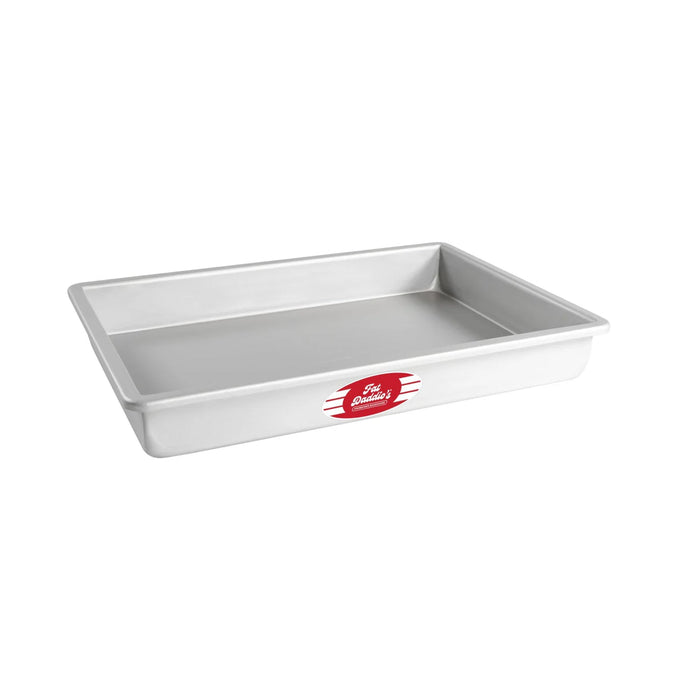 Fat Daddio's 12 x 18 x 2 inch anodized aluminum sheet cake pan with boxed rim, Professional half sheet baking pan 12x18 inches straight sides, Anodized aluminum large rectangle cake pan for layer cakes