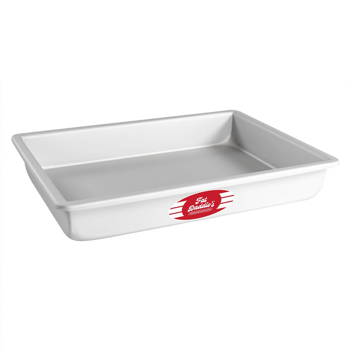 Fat Daddio's 9 x 13 x 2 inch anodized aluminum sheet cake pan with boxed rim, Professional oblong baking pan 9x13 inches straight sides, Anodized aluminum rectangle cake pan for layer cakes and bar cookies
