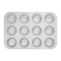 Fat Daddio's 12 cavity anodized aluminum standard muffin pan with 2 7/8 inch diameter cups, Professional cupcake baking pan 15.75 x 11.25 inches, Anodized aluminum 12 count muffin tin for standard size treats