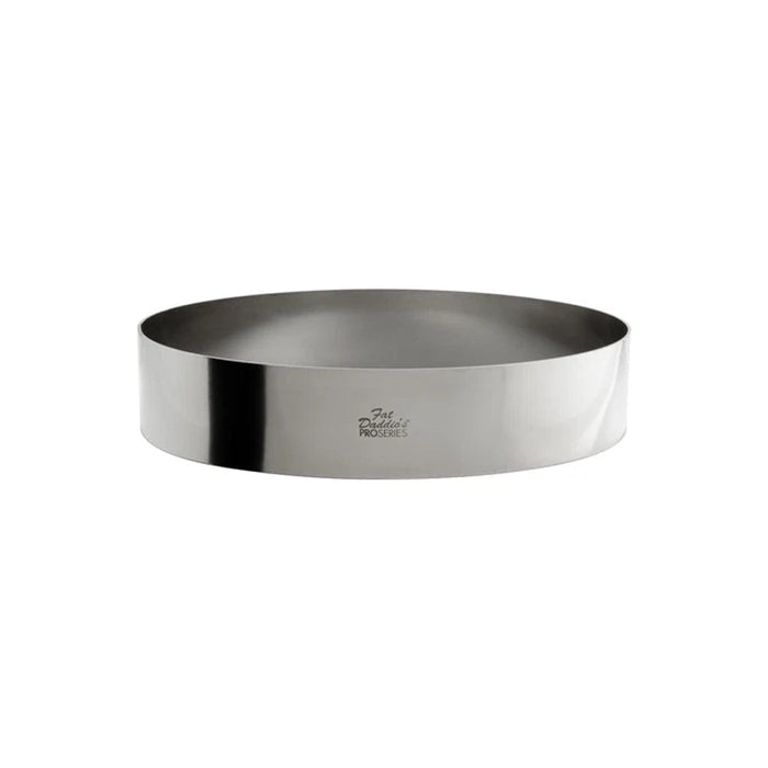 Fat Daddio's 9 x 2 inch stainless steel round cake and pastry ring, Professional bottomless cake ring mold with polished mirror finish, Stainless steel 9 inch baking and plating ring for cakes and entremets