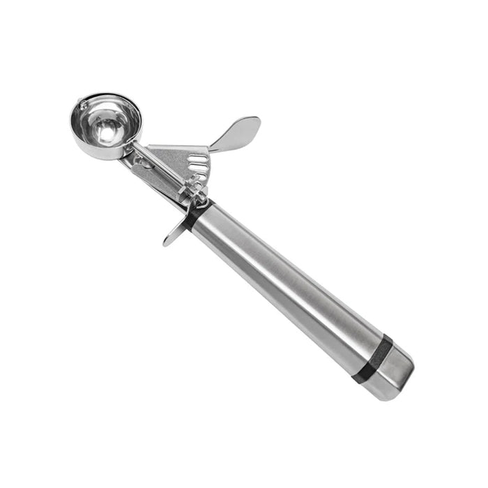 Fat Daddio's number 60 stainless steel thumb press cookie scoop, Professional portioning disher with hex handle releasing 1.1 tablespoon portions, Stainless steel mini cookie and truffle scoop with thumb press release