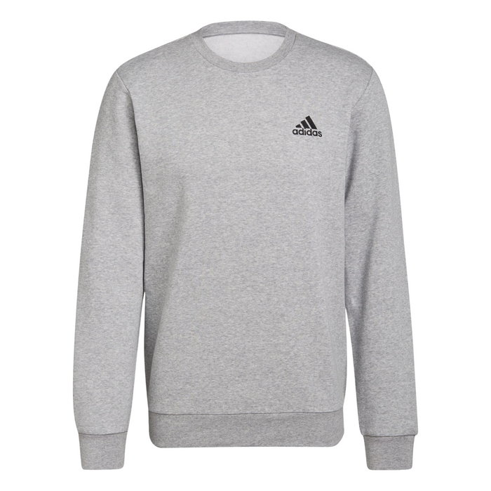 Adidas Feel Cozy Essentials Fleech Mens Tennis Sweatshirt - Medium Grey Heather / Black