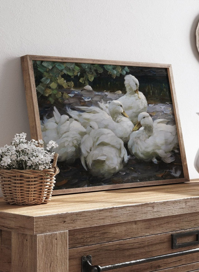 "Five Resting White Ducks" Art Print_Sugar & Canvas_Alexander Koester