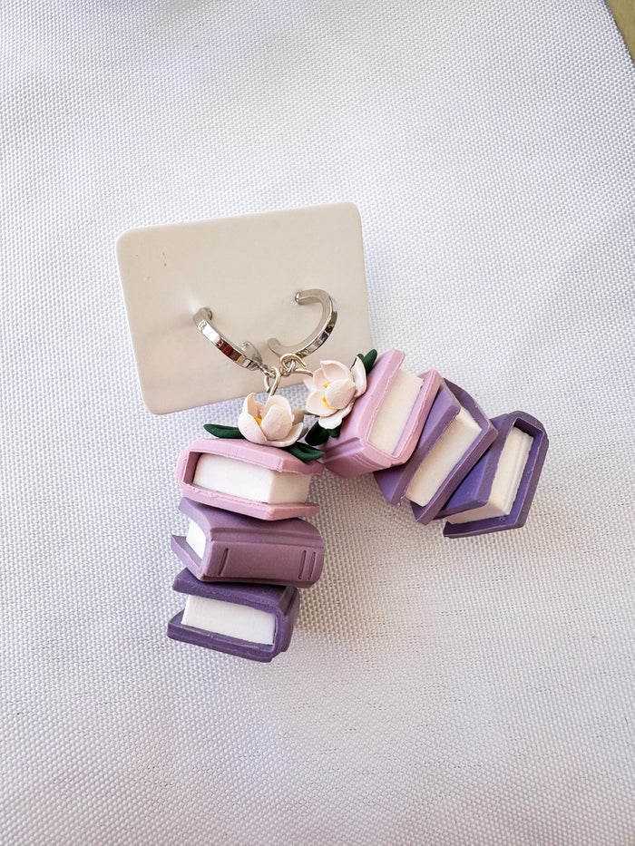 Floral Book Stack Earrings