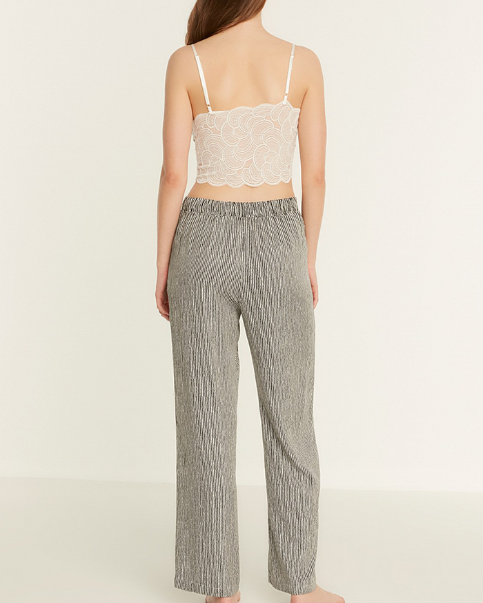 Flower Printed Pyjama Set with Dressing Gown - Ecru