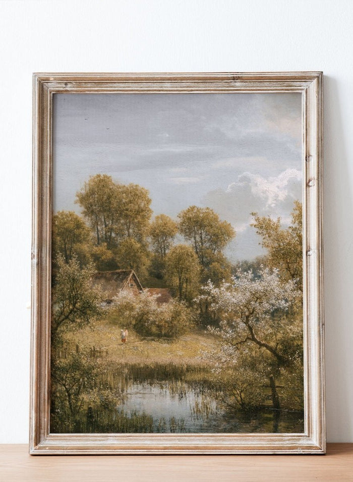 "Flowering fruit trees near Loschwitz" Art Print_Sugar & Canvas_Eduard Leonhardi