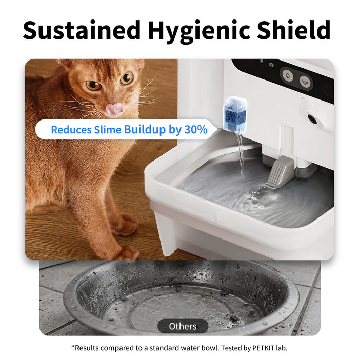 Eversweet Ultra Cat Water Fountain Cube C reduces slime buildup by 30% for longer-lasting clean surfaces and improved hygiene