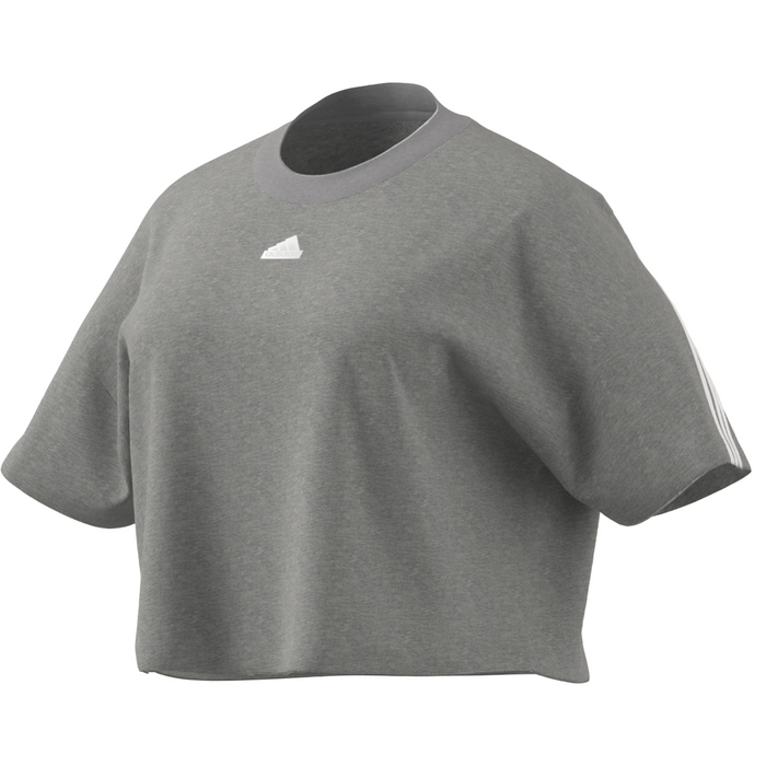 Adidas Future Icons 3 Stripes (PLUS SIZE) Tennis Tee - Medium Grey Heather