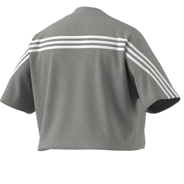 Adidas Future Icons 3 Stripes (PLUS SIZE) Tennis Tee - Medium Grey Heather