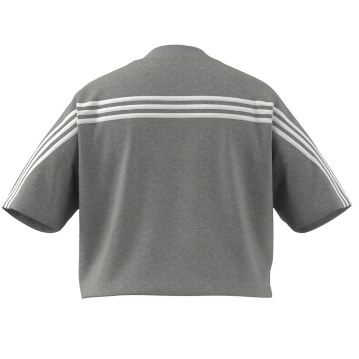 Adidas Future Icons 3 Stripes (PLUS SIZE) Tennis Tee - Medium Grey Heather