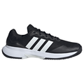 Adidas GameCourt 2 Mens Tennis Shoes - Core Black/Cloud White/Silver Metallic