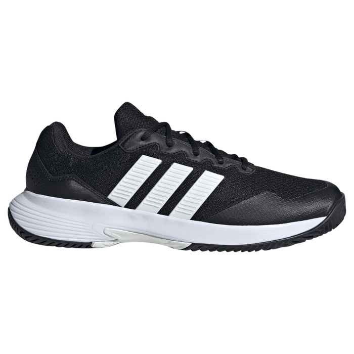 Adidas GameCourt 2 Mens Tennis Shoes - Core Black/Cloud White/Silver Metallic